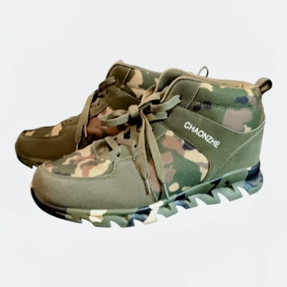 Women's Camoflage Hidden Wedge Sneakers | Camo Wedge Hiking Shoes Size 44 (US11)